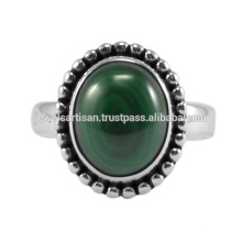 Natural Malachite Gemstone 925 Sterling Silver Ring Jewelry